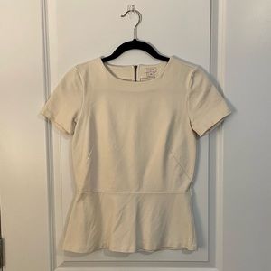 J. Crew Factory Cream Peplum Top